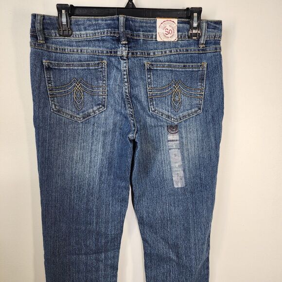 SO Junior's Womens Jeans Size 9 Blue Aquarius Skinny Leg Denim Low Rise Med Wash - Picture 5 of 9